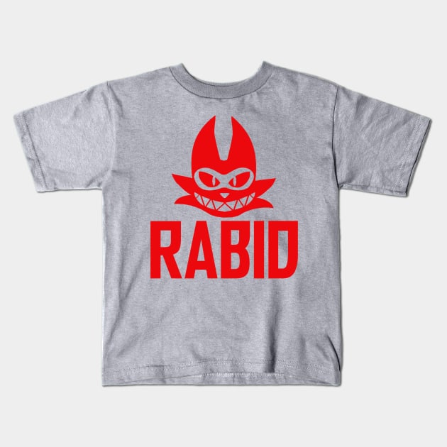 RABID TEXT LOGO Kids T-Shirt by Tyler Teej